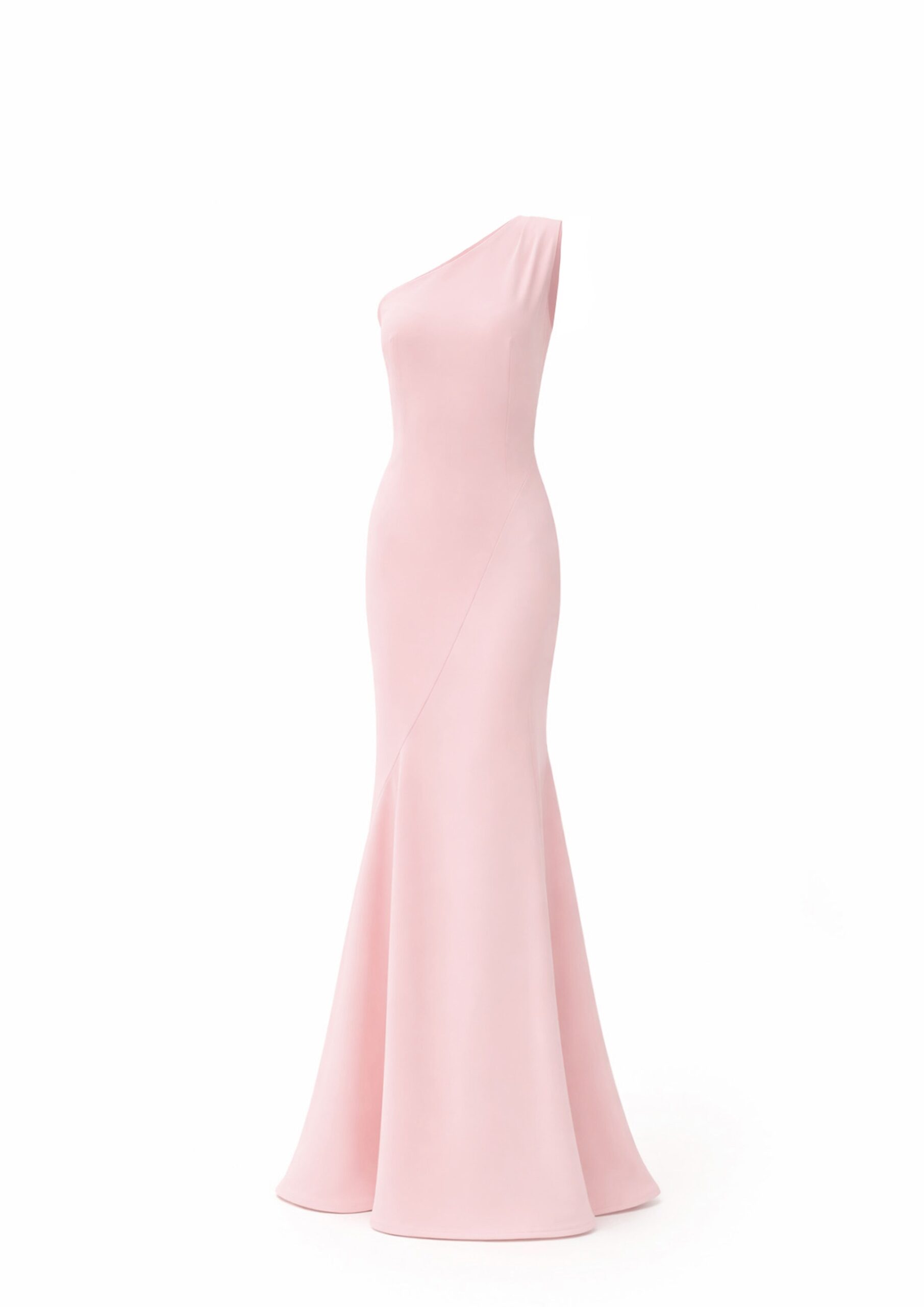 Avaro Figlio Blush Shadow One-Shoulder Maxi Dress in Pink
