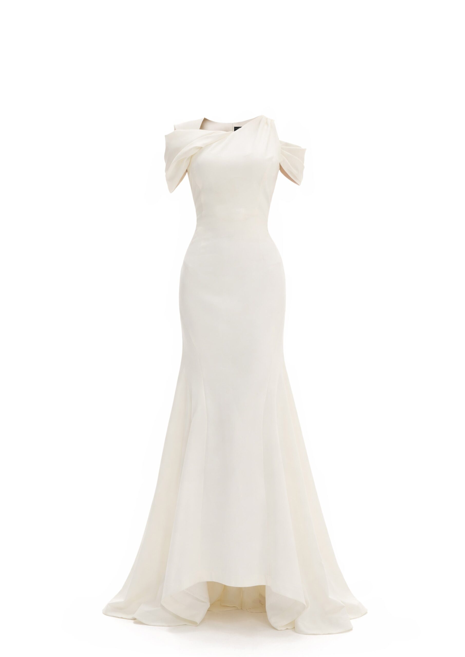 Avaro Figlio Maxi Dress With Draped Shoulder Details in White