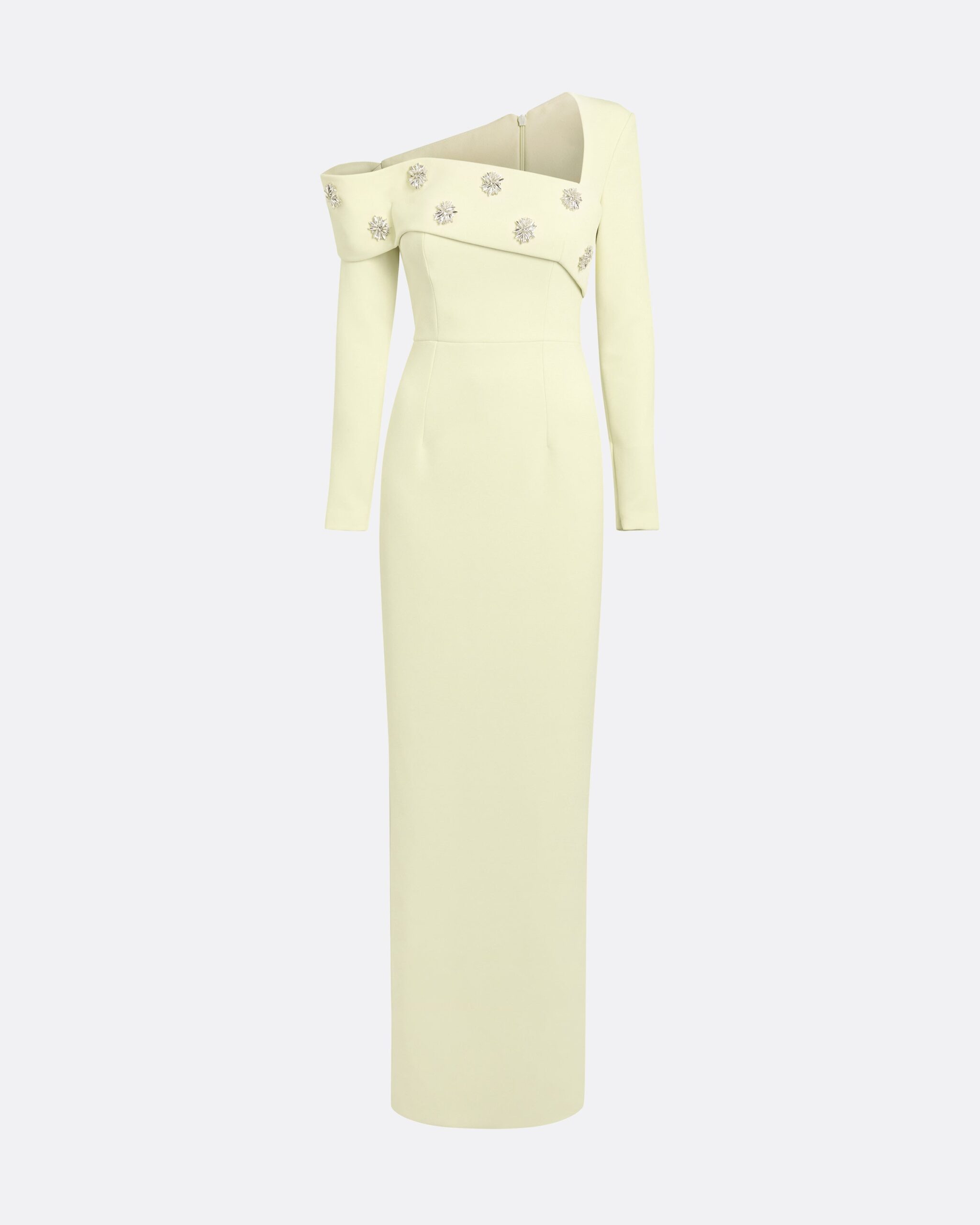 Yemihma Long Dress in Buttermilk with Embroidery