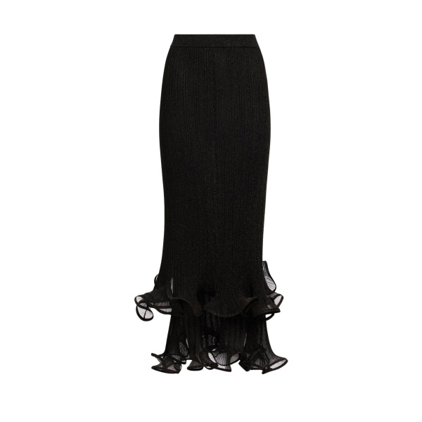 Aje Agata Ruffle Knit Midi Skirt