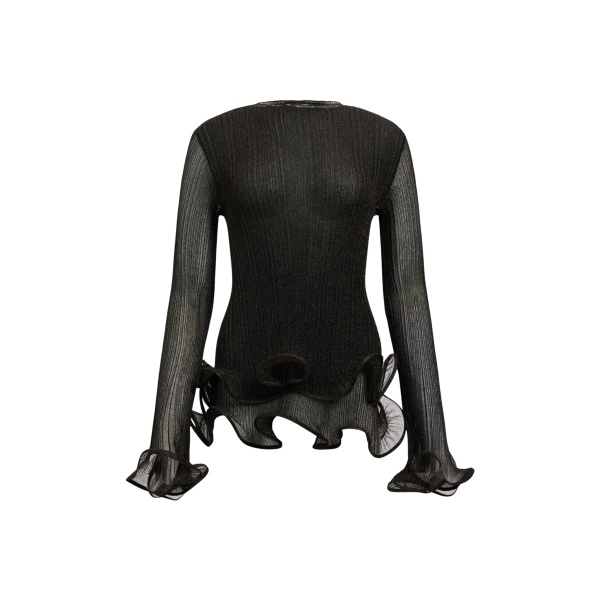 Aje Agata Ruffle Knit Top