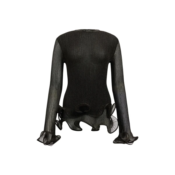 Aje Agata Ruffle Knit Top