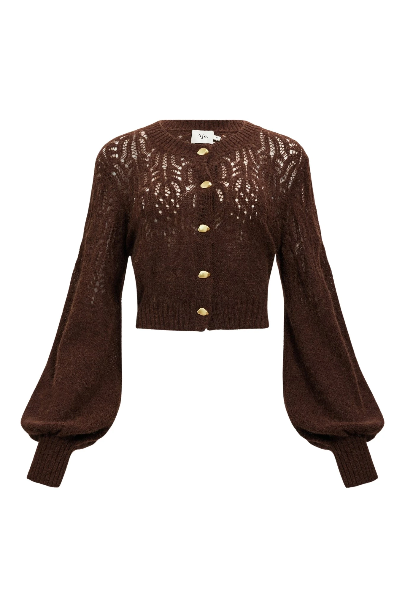 Aje-Brielle-Lace-Knit-Cardigan62520_nobg Aje Brielle Lace Knit Cardigan