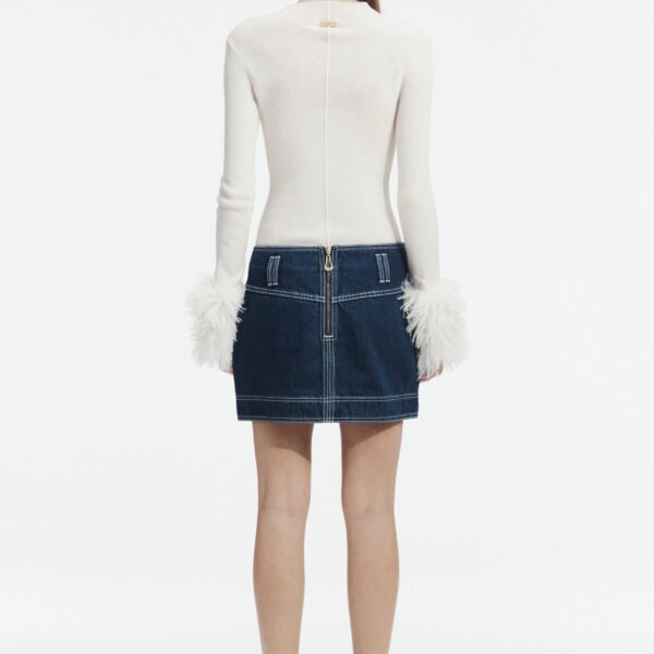 Aje Rylee Denim Mini Skirt