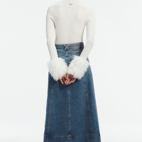 Aje Viva Denim Midi Skirt