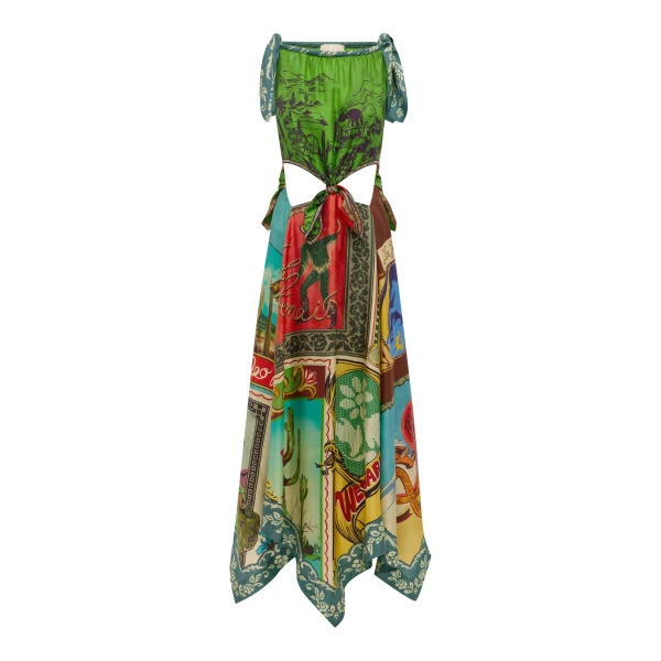 Alémais Ace Silk Scarf Dress