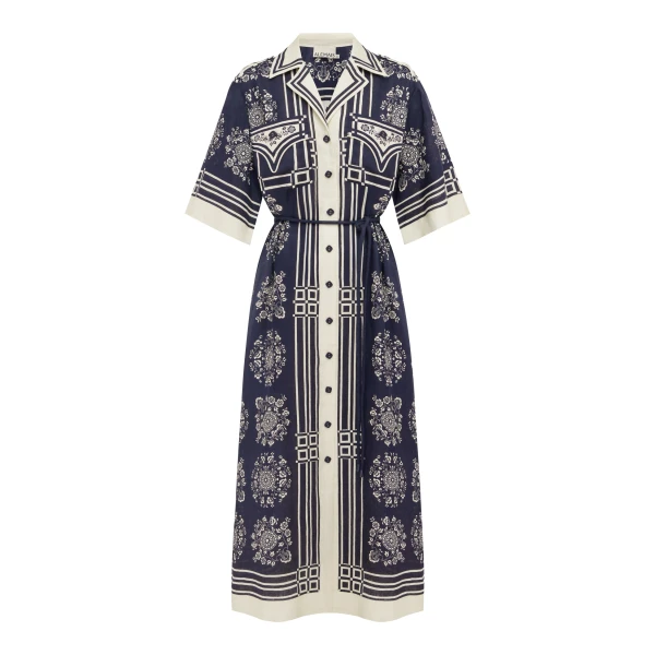 Alémais Banderra Linen Shirtdress