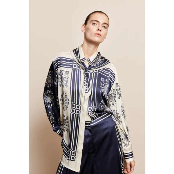 Alémais Banderra Scarf Silk Shirt