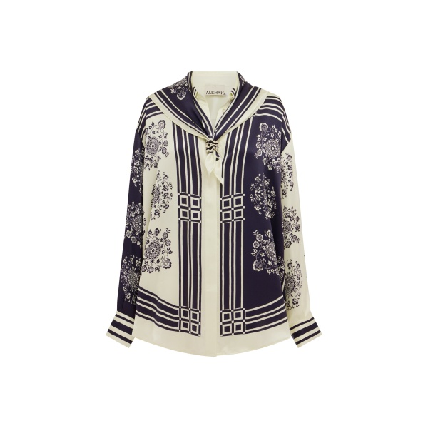 Alémais Banderra Scarf Silk Shirt