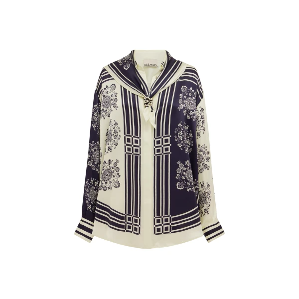 Alémais Banderra Scarf Silk Shirt