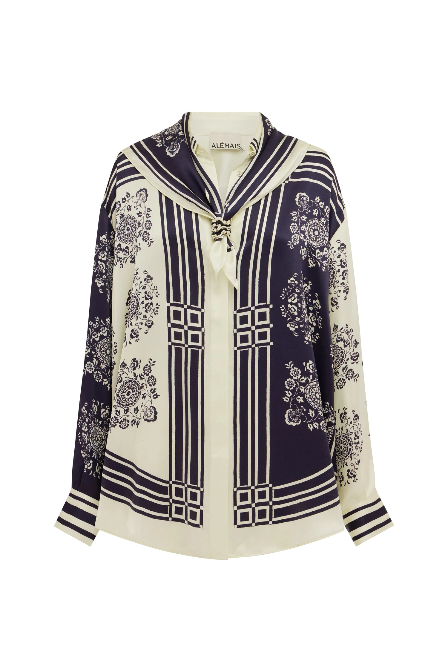 Banderra Scarf Silk Shirt by Alemais - Tops Alémais Banderra Scarf Silk Shirt
