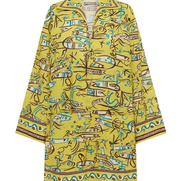 Alémais Fish Sticks Long Sleeve Mini Dress