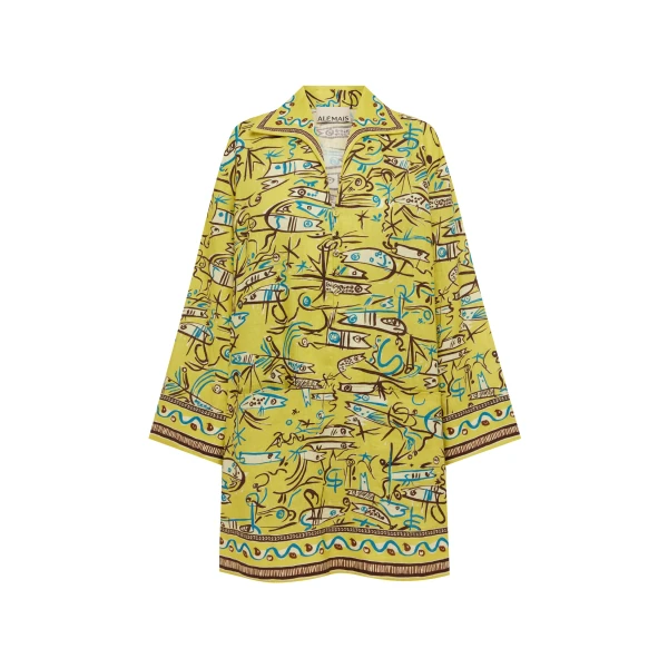 Alémais Fish Sticks Long Sleeve Mini Dress