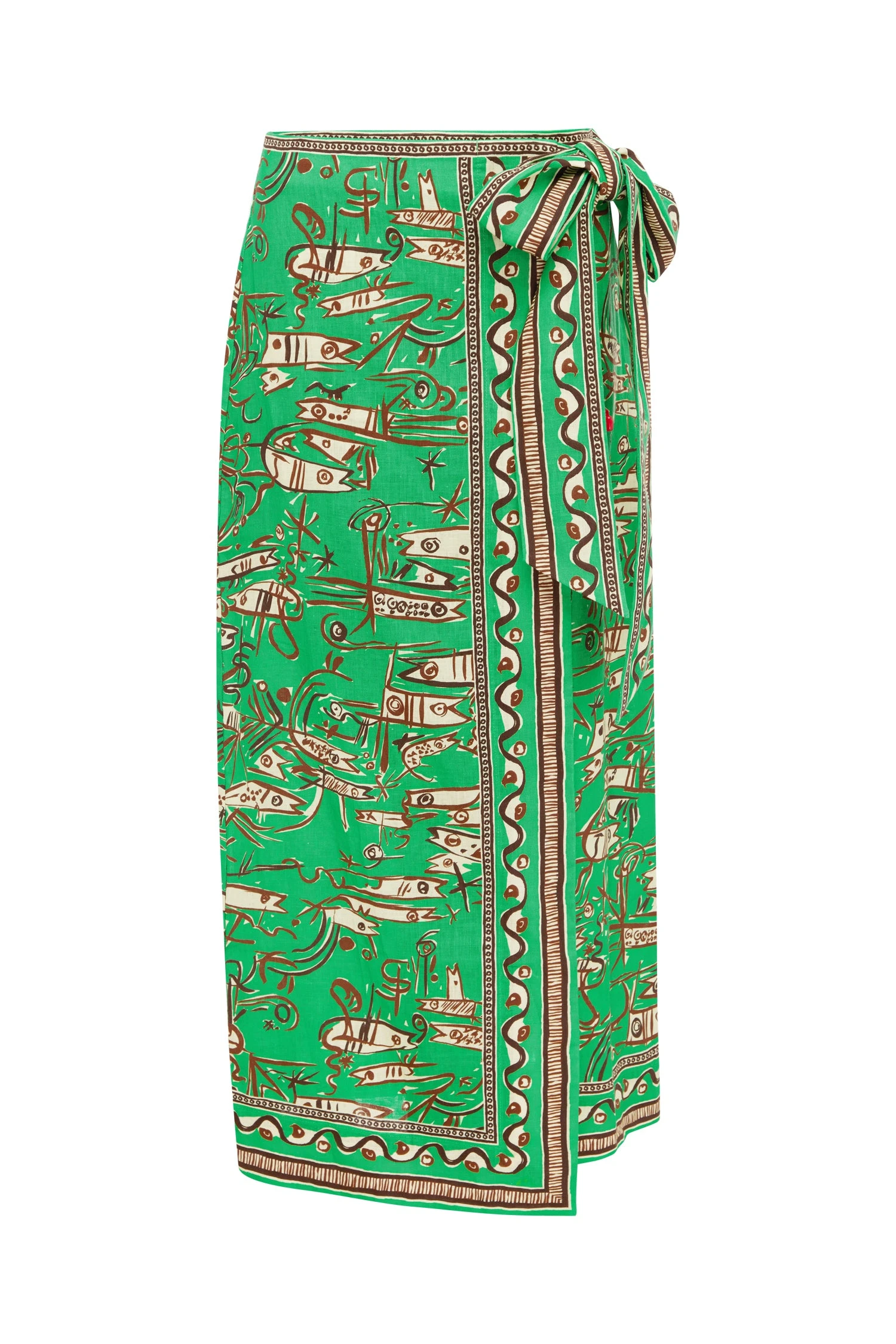 Fish Sticks Sarong Skirt by Alemais - Skirts Alémais Fish Sticks Sarong Skirt
