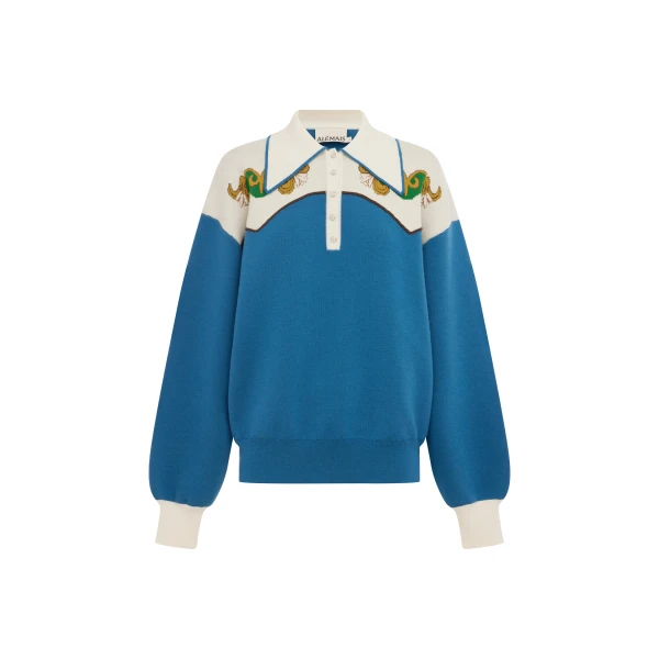 Alémais Lasso Knit Polo Azure