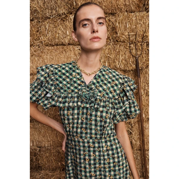 Alémais Outrider Seersucker Midi Dress