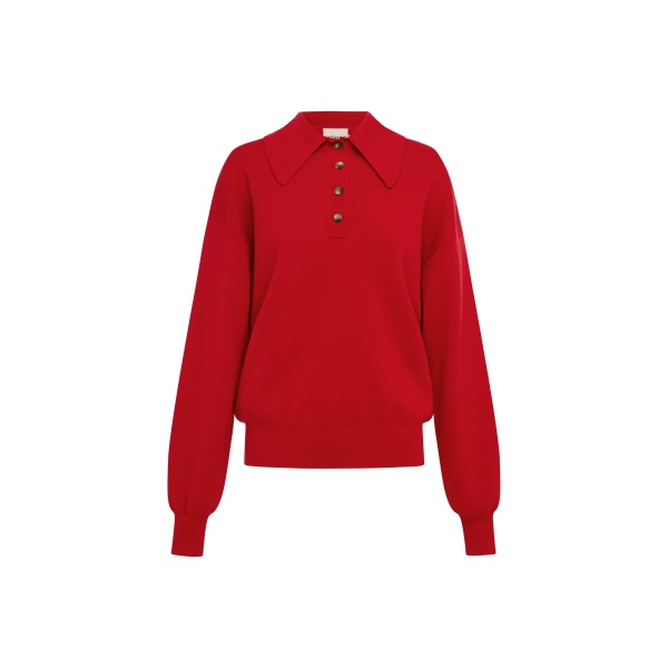 Alémais Rocky Knit Polo Cherry
