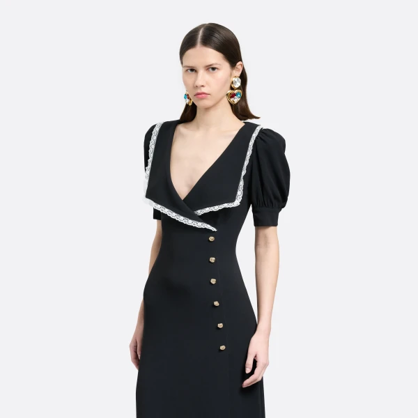 black midi dress