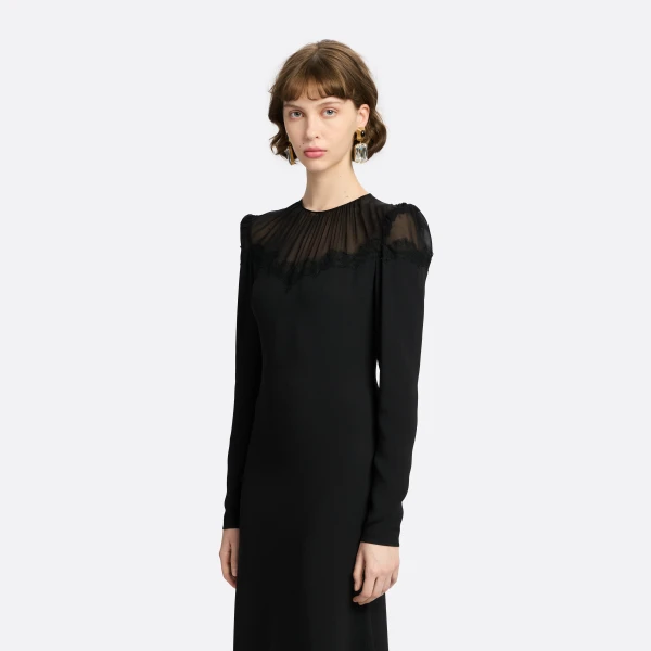 black midi dress