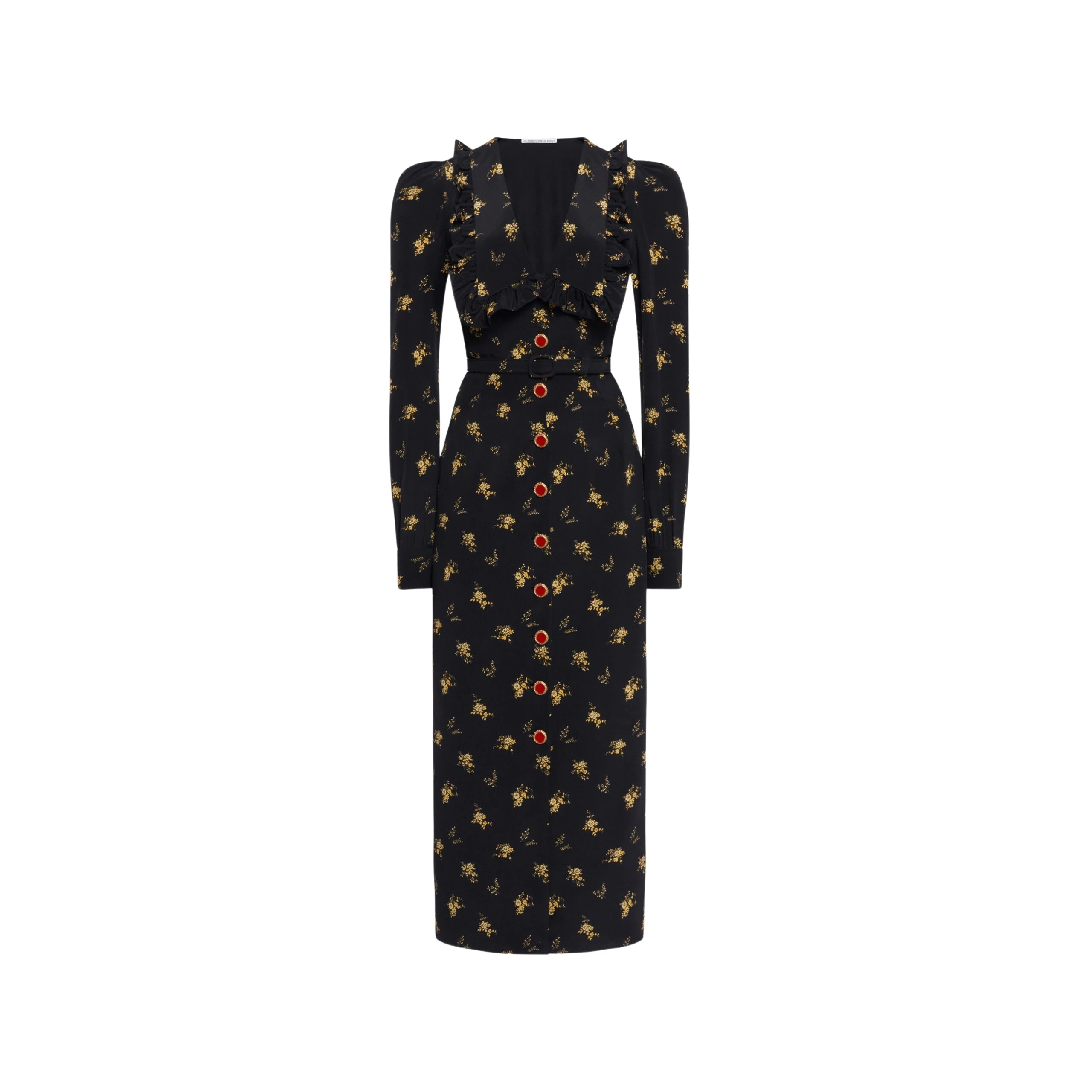 Alessandra-Rich-Floral-Print-Silk-Midi-Dress-with-V-Neckline-in-Black-and-Yellow-scaled64080_nobg alessandra rich midi dress