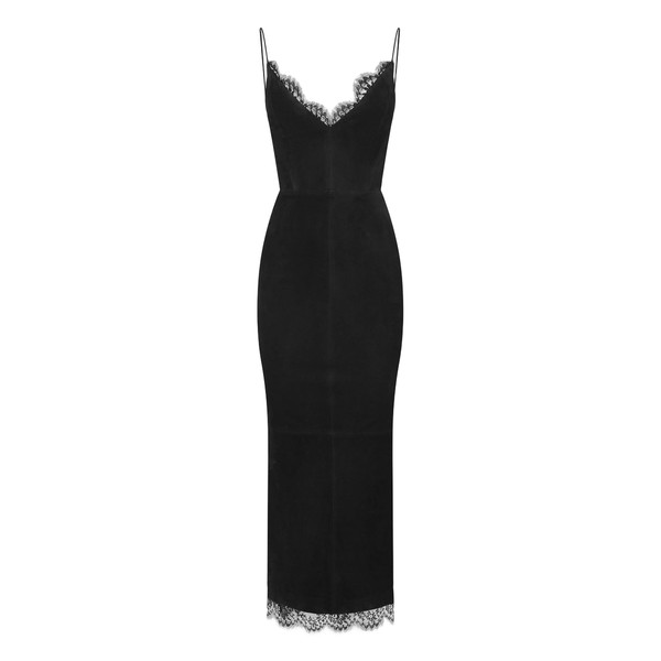 alex perry suede with lace trim mini dress