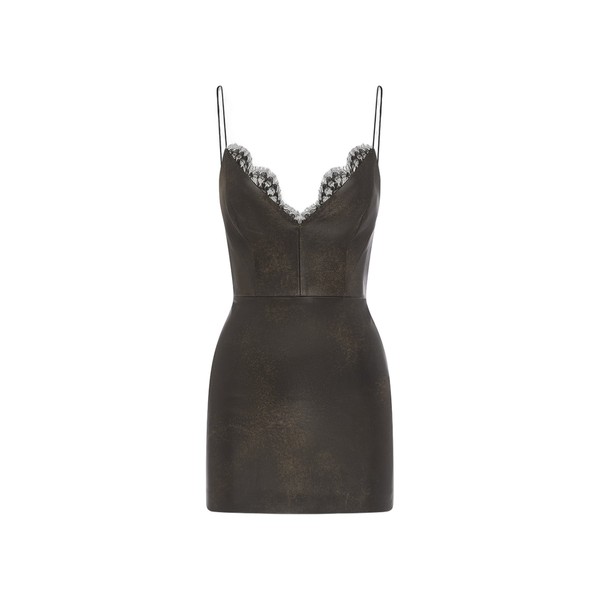 alex perry leather mini dress