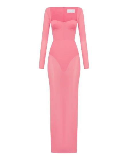 Alex-Perry-Long-Sleeve-Cupped-Column-in-Stretch-Mesh-Coral64287_nobg alex perry stretch mesh gown