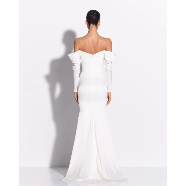 Long Sleeve Off Shoulder Gown