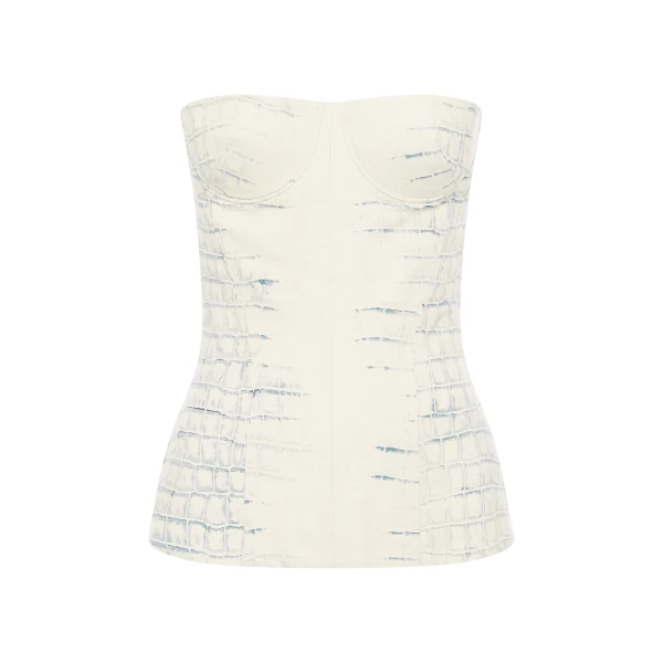 alex perry embossed leather top