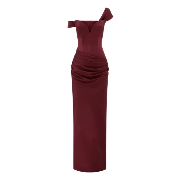 alex perry satin crepe gown