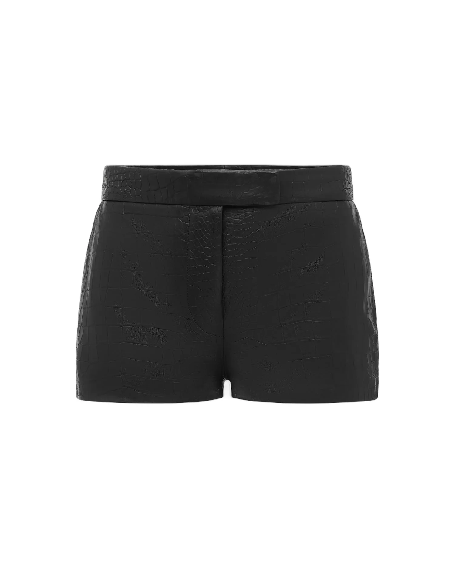 Alex Perry Low Rise Short in Embossed Leather alex perry embossed leather shorts