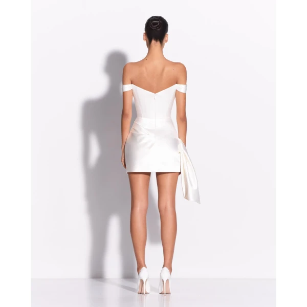 Off Shoulder Draped Mini Dress