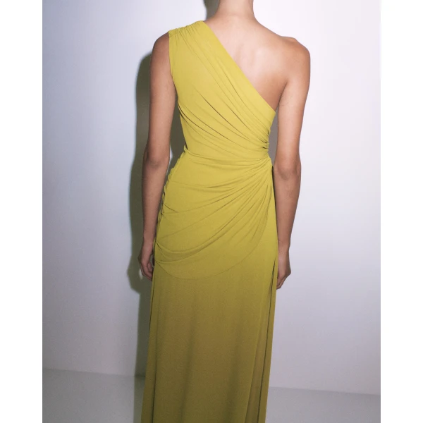 One Shoulder Draped Gown