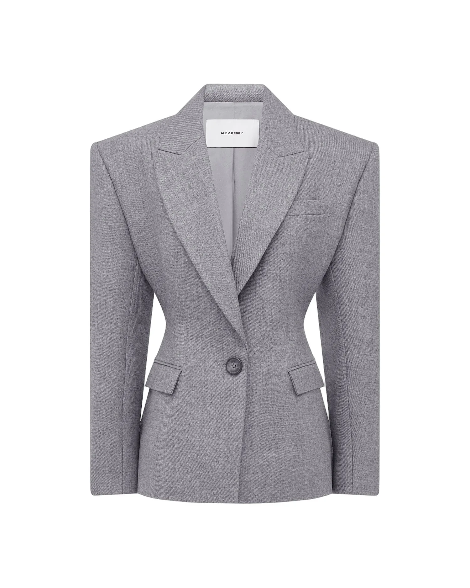 Alex Perry Single Breasted Contour Blazer in Wool Suiting alex perry wool suiting blazer