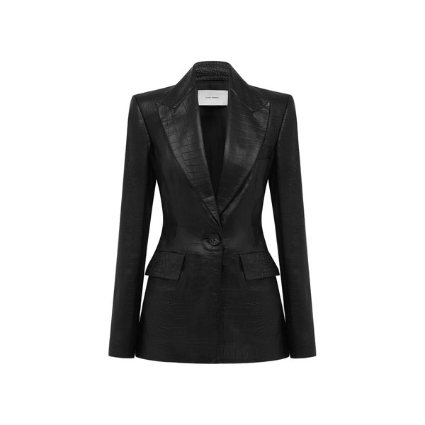 alex perry embossed leather blazer
