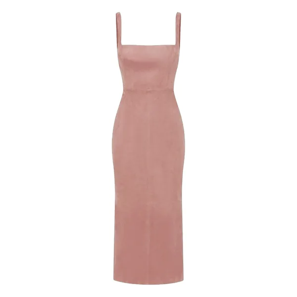 Singlet Dress in Suede, Dusty Rose