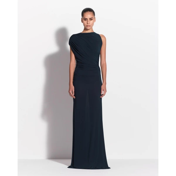 Sleeveless Ruched Gown