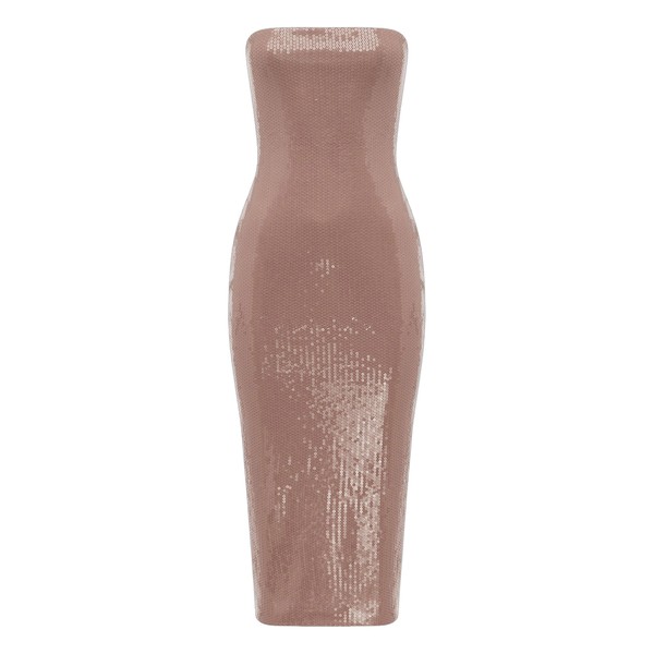 alex perry sequin stretch mesh midi dress