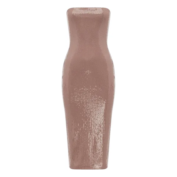 alex perry sequin stretch mesh midi dress
