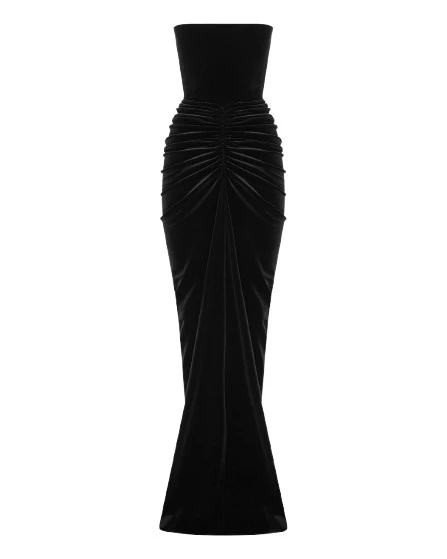 Alex-Perry-Strapless-Ruched-Gown-in-Velvet-Black28137_nobg alex perry velvet gown