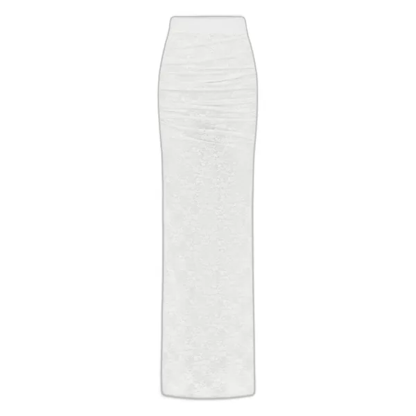 Tucked Column Skirt in Lace, White