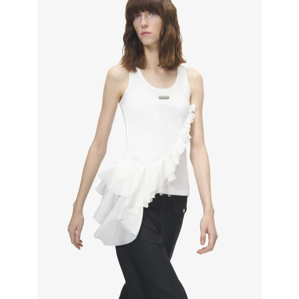 Alexander McQueen Asymmetric Ruffle Tank Top, view 5