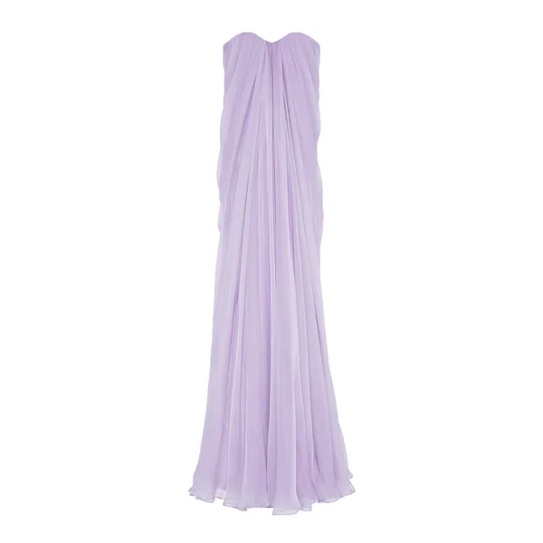 Alexander McQueen Bustier Evening Dress in Lilac - Dresses - British Luxury Tailoring at Coveti