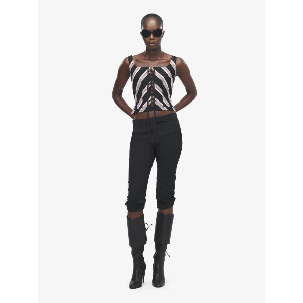 Alexander McQueen Chevron Stripe Corset Top, view 2