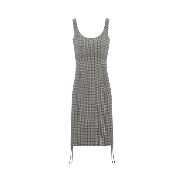 Alexander McQueen Corset Lace Gingham Check Pencil Dress - Dresses - British Luxury Tailoring at Coveti