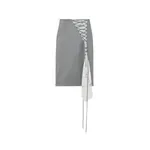 Alexander McQueen Corset Lacing Panel Pencil Skirt in Black/Ivory