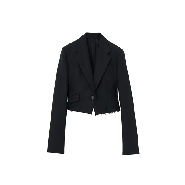 Alexander McQueen Cropped Single-Breasted Jacket - Jackets - British Luxury Tailoring at Coveti