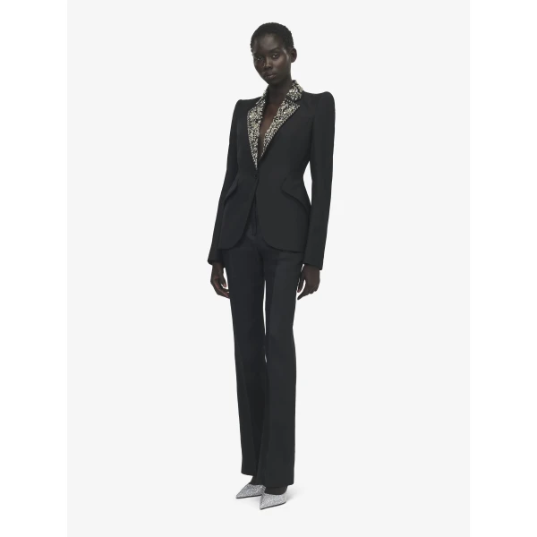 Alexander McQueen Embroidered Lapel Single-breasted Jacket, view 2