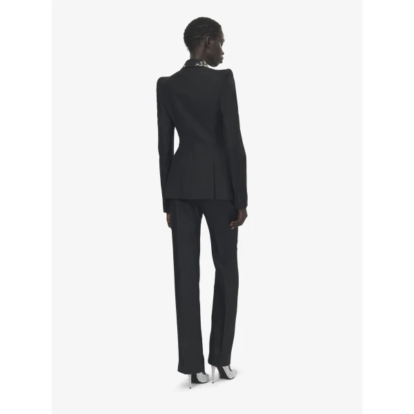 Alexander McQueen Embroidered Lapel Single-breasted Jacket, view 4