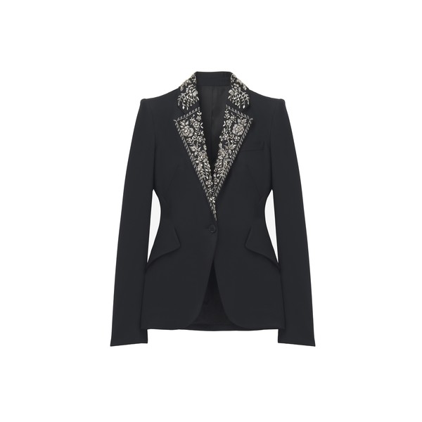 Alexander McQueen Embroidered Lapel Single-breasted Jacket